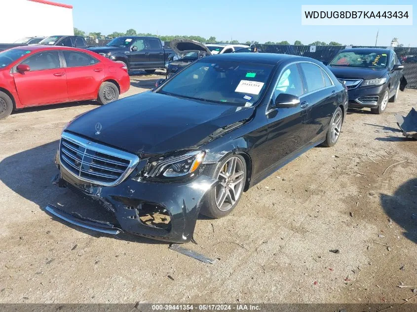 2019 Mercedes-Benz S 560 VIN: WDDUG8DB7KA443434 Lot: 39441354