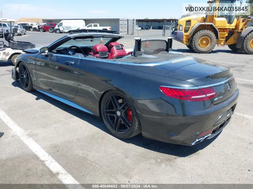 2019 Mercedes-Benz Amg S 63 4Matic VIN: WDDXK8JB4KA035845 Lot: 40048682