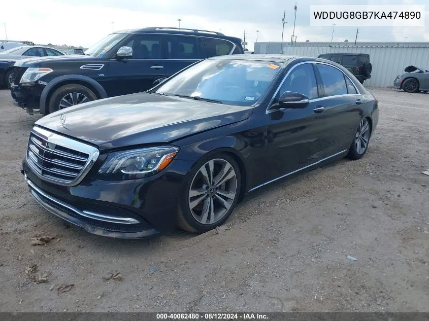 2019 Mercedes-Benz S 560 4Matic VIN: WDDUG8GB7KA474890 Lot: 40062480