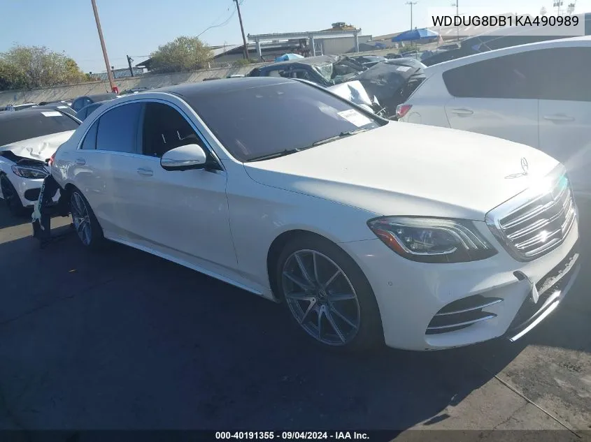 2019 Mercedes-Benz S 560 VIN: WDDUG8DB1KA490989 Lot: 40191355