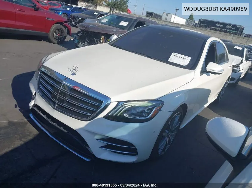 2019 Mercedes-Benz S 560 VIN: WDDUG8DB1KA490989 Lot: 40191355