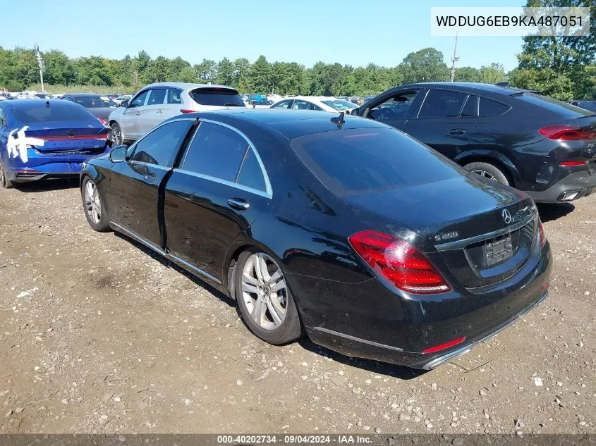 2019 Mercedes-Benz S 450 4Matic VIN: WDDUG6EB9KA487051 Lot: 40202734