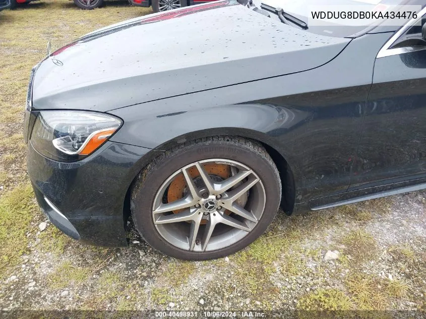 2019 Mercedes-Benz S 560 VIN: WDDUG8DB0KA434476 Lot: 40498931