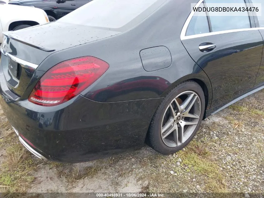 2019 Mercedes-Benz S 560 VIN: WDDUG8DB0KA434476 Lot: 40498931