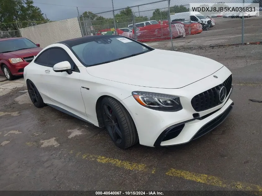 2019 Mercedes-Benz Amg S 63 4Matic VIN: WDDXJ8JB5KA036831 Lot: 40540067