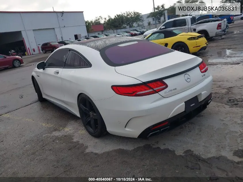 2019 Mercedes-Benz Amg S 63 4Matic VIN: WDDXJ8JB5KA036831 Lot: 40540067