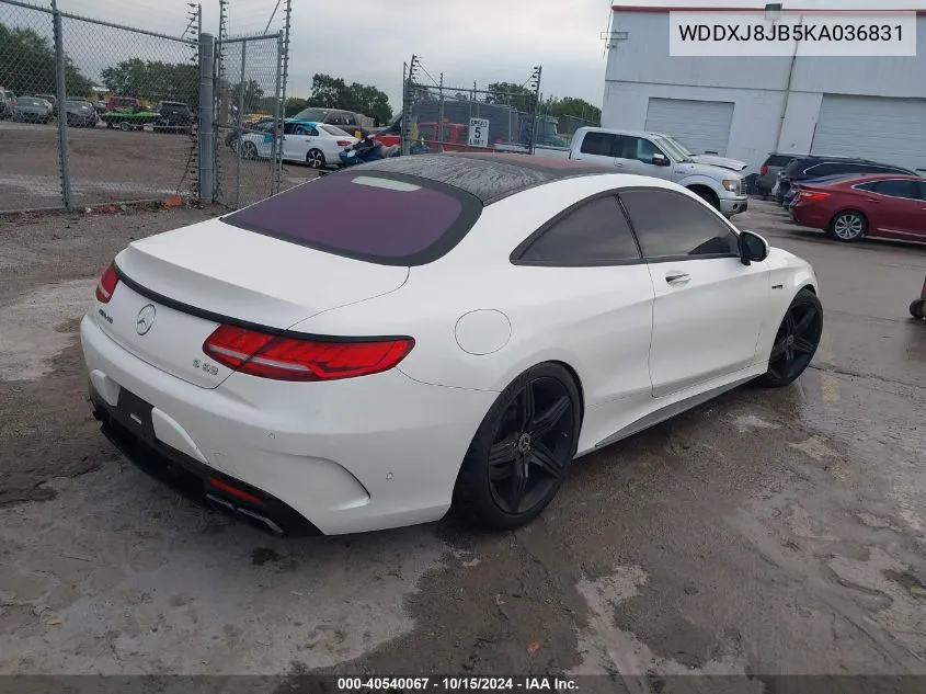 2019 Mercedes-Benz Amg S 63 4Matic VIN: WDDXJ8JB5KA036831 Lot: 40540067