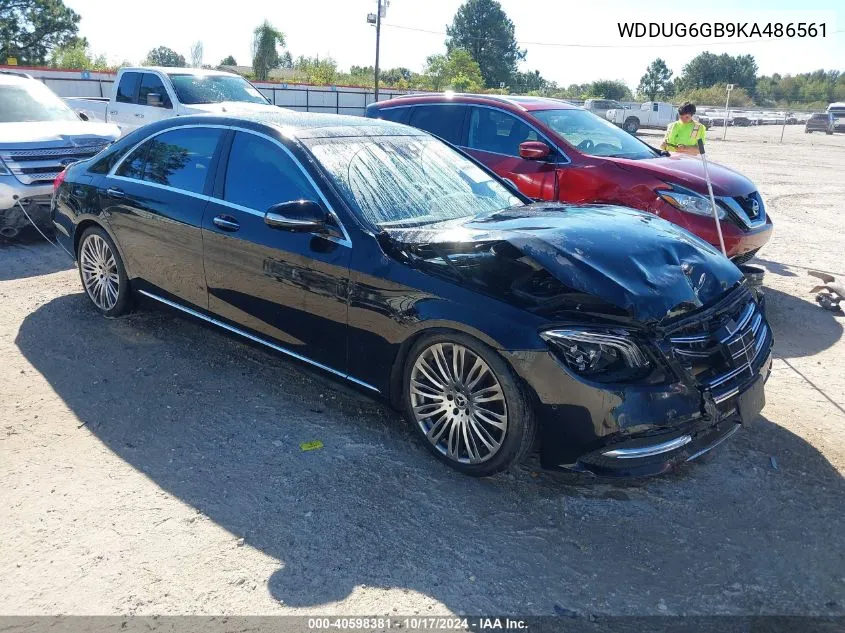 2019 Mercedes-Benz S 450 450 VIN: WDDUG6GB9KA486561 Lot: 40598381