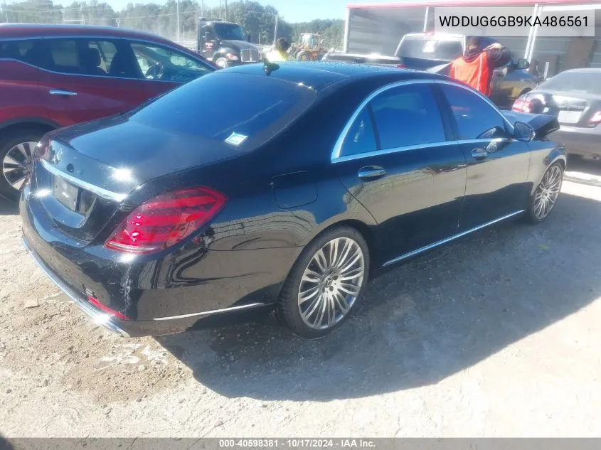 2019 Mercedes-Benz S 450 450 VIN: WDDUG6GB9KA486561 Lot: 40598381