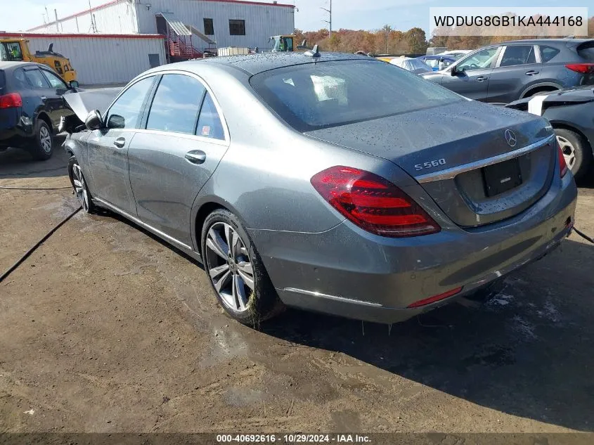 2019 Mercedes-Benz S 560 4Matic VIN: WDDUG8GB1KA444168 Lot: 40692616