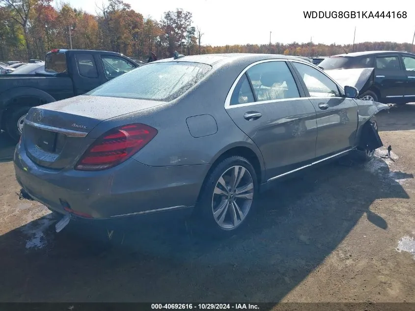 2019 Mercedes-Benz S 560 4Matic VIN: WDDUG8GB1KA444168 Lot: 40692616