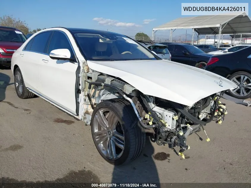 2019 Mercedes-Benz S 560 VIN: WDDUG8DB4KA426011 Lot: 40873879