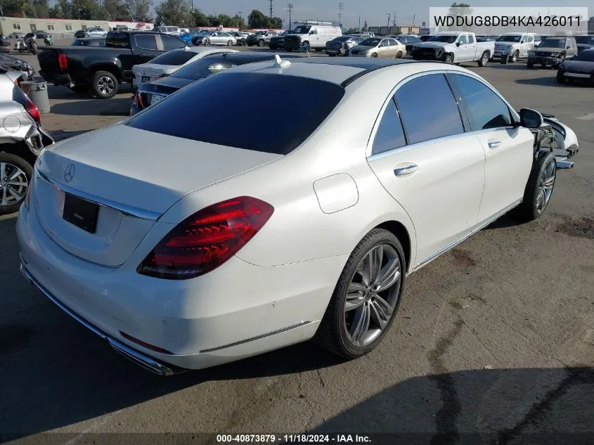 2019 Mercedes-Benz S 560 VIN: WDDUG8DB4KA426011 Lot: 40873879