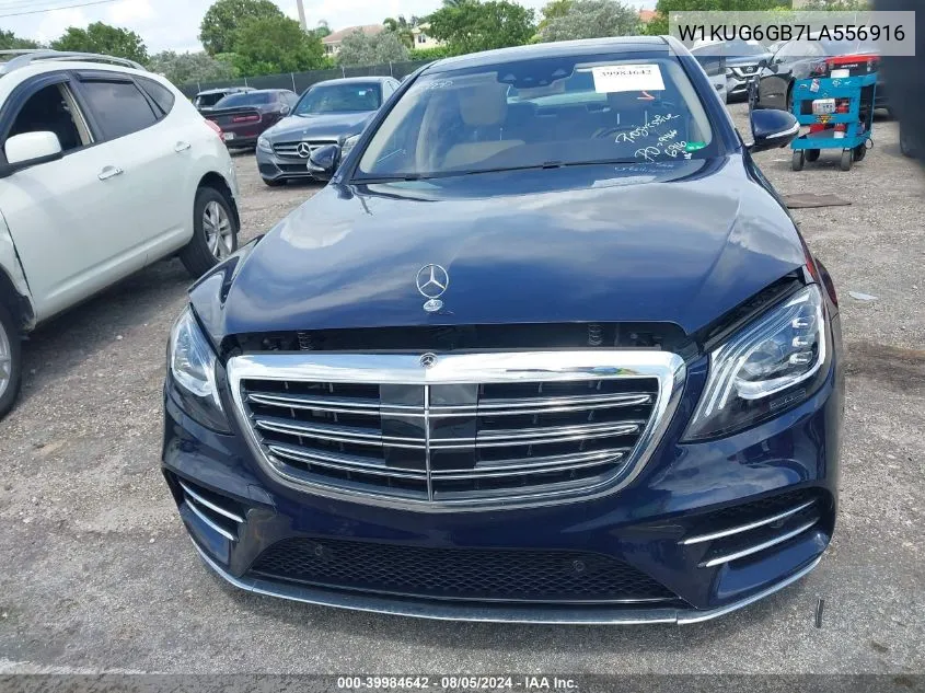 2020 Mercedes-Benz S 450 VIN: W1KUG6GB7LA556916 Lot: 39984642