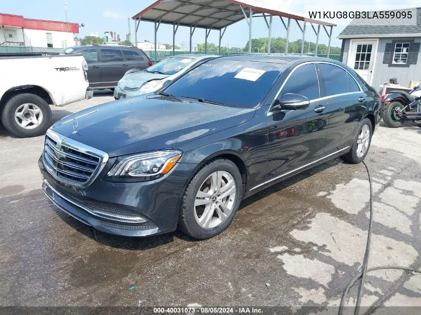 2020 Mercedes-Benz S 560 4Matic VIN: W1KUG8GB3LA559095 Lot: 40031073