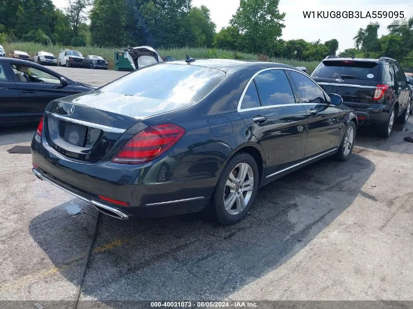 2020 Mercedes-Benz S 560 4Matic VIN: W1KUG8GB3LA559095 Lot: 40031073