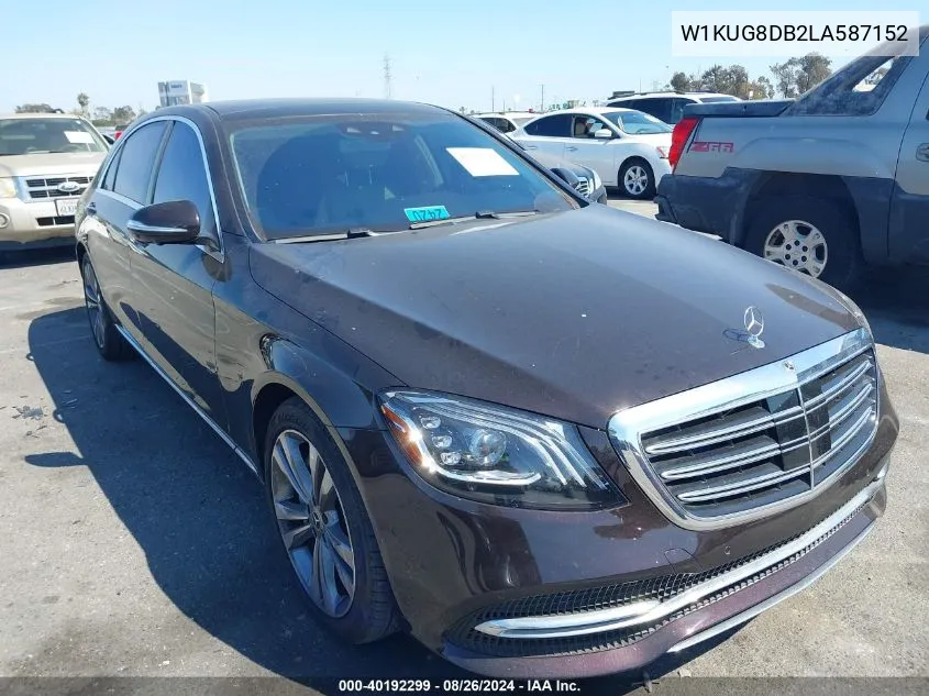 2020 Mercedes-Benz S 560 VIN: W1KUG8DB2LA587152 Lot: 40192299