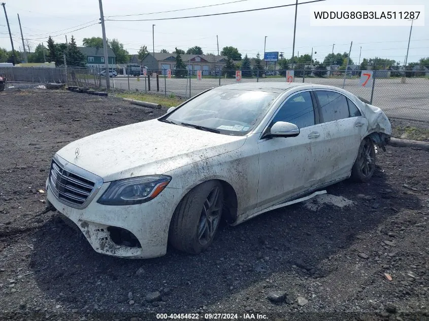 2020 Mercedes-Benz S 560 4Matic VIN: WDDUG8GB3LA511287 Lot: 40454622