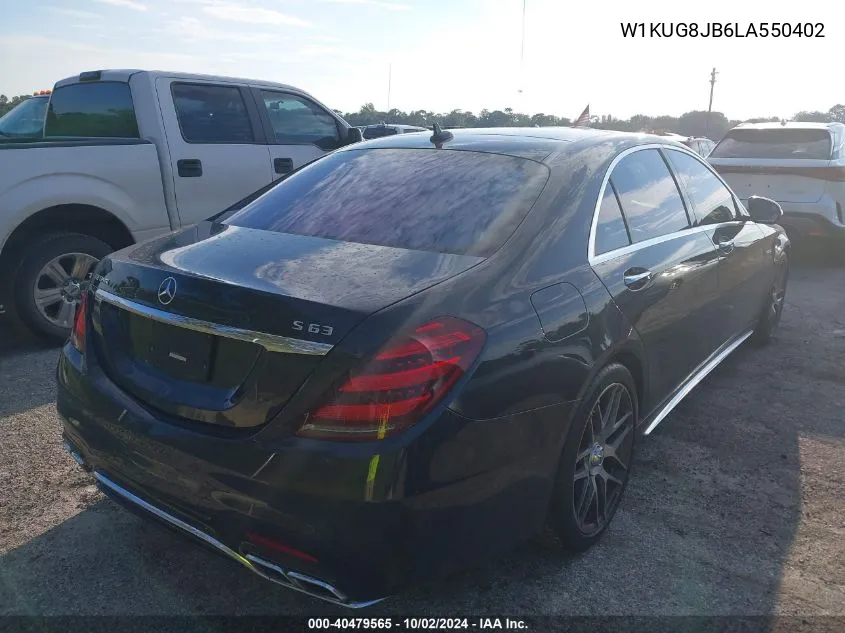 2020 Mercedes-Benz Amg S 63 4Matic VIN: W1KUG8JB6LA550402 Lot: 40479565