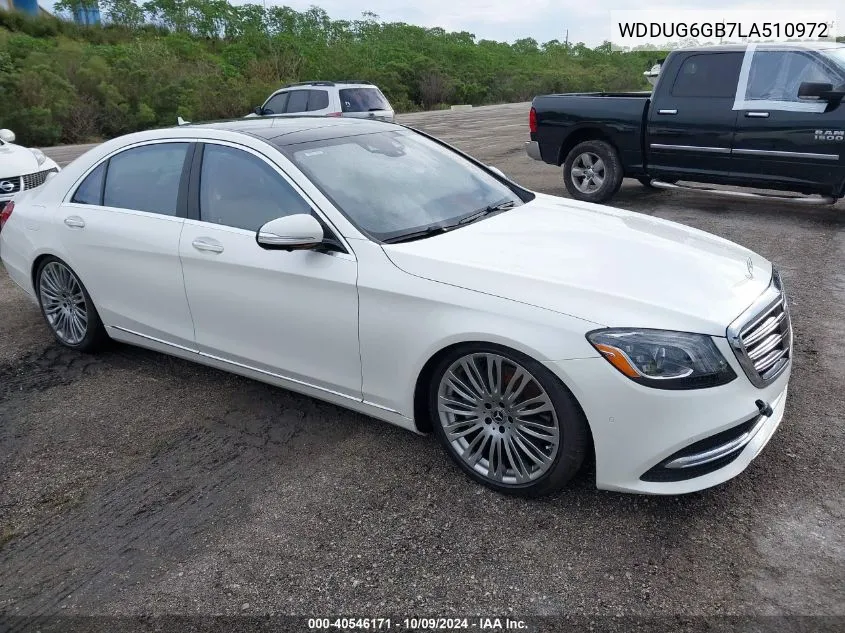 2020 Mercedes-Benz S 450 VIN: WDDUG6GB7LA510972 Lot: 40546171