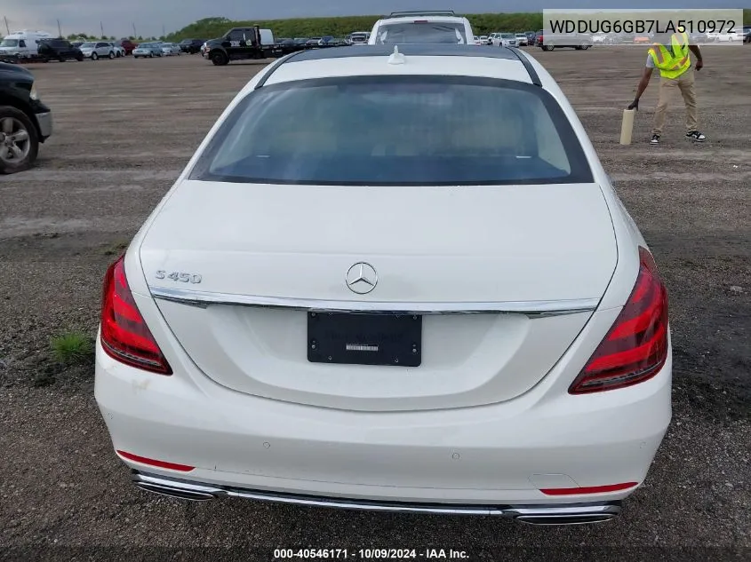 2020 Mercedes-Benz S 450 VIN: WDDUG6GB7LA510972 Lot: 40546171