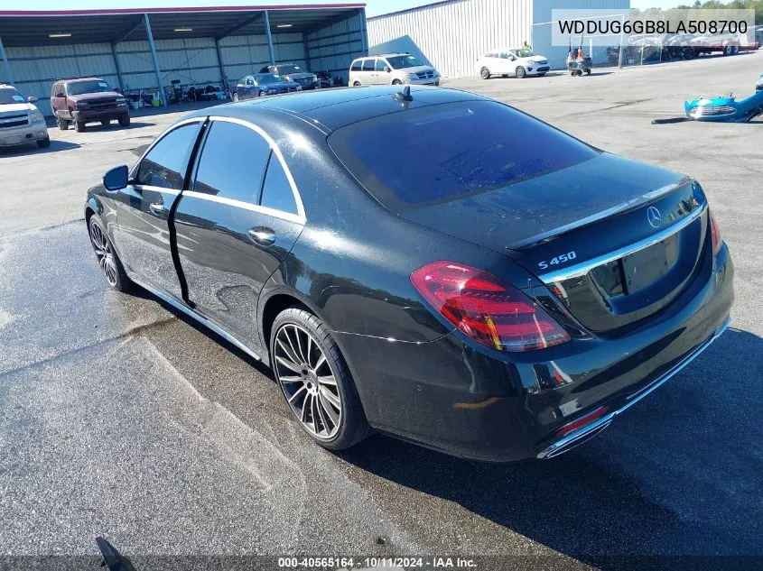 2020 Mercedes-Benz S 450 VIN: WDDUG6GB8LA508700 Lot: 40565164