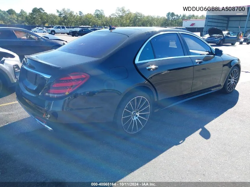 2020 Mercedes-Benz S 450 VIN: WDDUG6GB8LA508700 Lot: 40565164