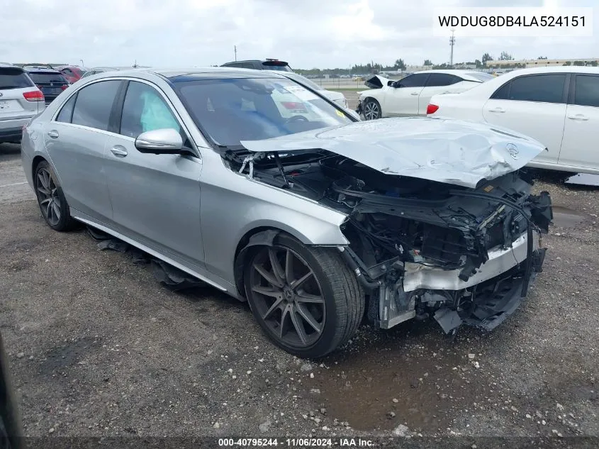 2020 Mercedes-Benz S 560 VIN: WDDUG8DB4LA524151 Lot: 40795244