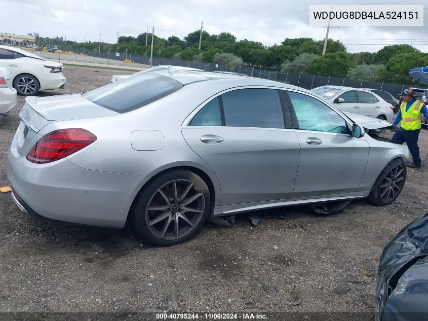 2020 Mercedes-Benz S 560 VIN: WDDUG8DB4LA524151 Lot: 40795244