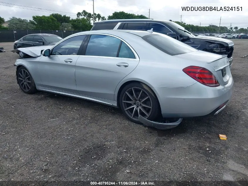 2020 Mercedes-Benz S 560 VIN: WDDUG8DB4LA524151 Lot: 40795244