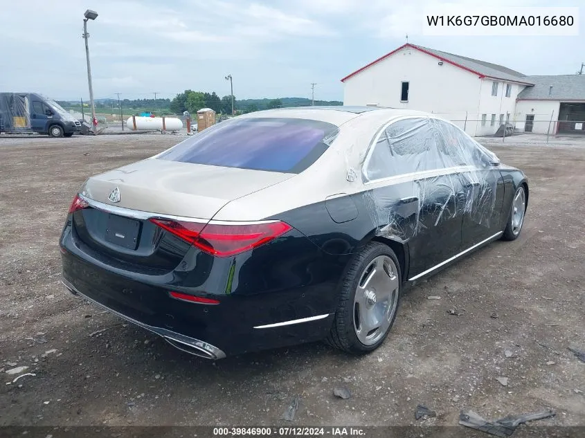 2021 Mercedes-Benz S 580 4Matic VIN: W1K6G7GB0MA016680 Lot: 39846900