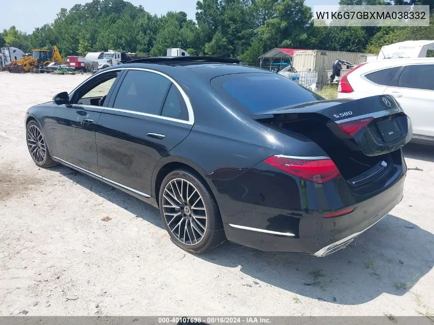 2021 Mercedes-Benz S 580 4Matic VIN: W1K6G7GBXMA038332 Lot: 40107698