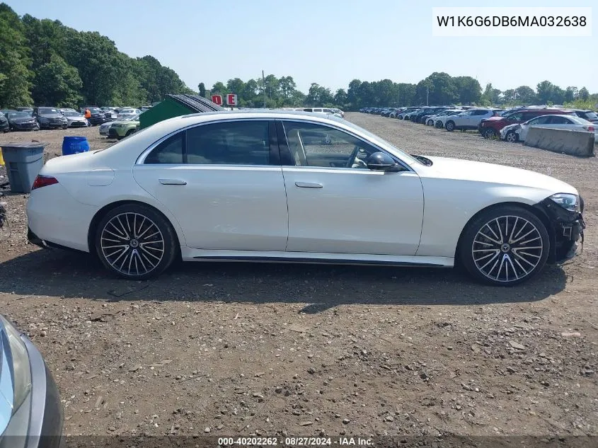 2021 Mercedes-Benz S 500 4Matic VIN: W1K6G6DB6MA032638 Lot: 40202262