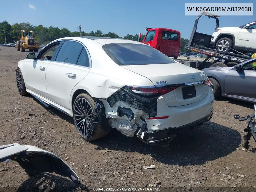 2021 Mercedes-Benz S 500 4Matic VIN: W1K6G6DB6MA032638 Lot: 40202262