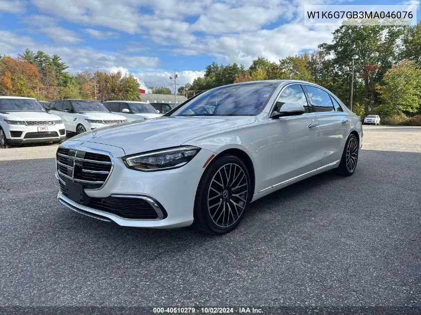 2021 Mercedes-Benz S 580 4Matic VIN: W1K6G7GB3MA046076 Lot: 40510279