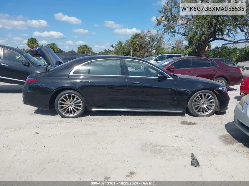 2021 Mercedes-Benz S 580 4Matic VIN: W1K6G7GBXMA055535 Lot: 40713181