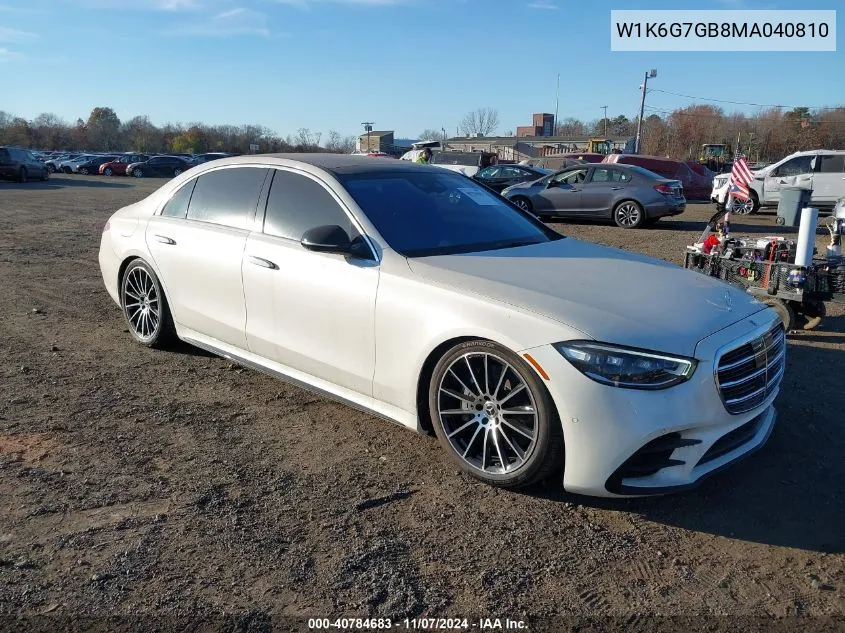 2021 Mercedes-Benz S 580 4Matic VIN: W1K6G7GB8MA040810 Lot: 40784683