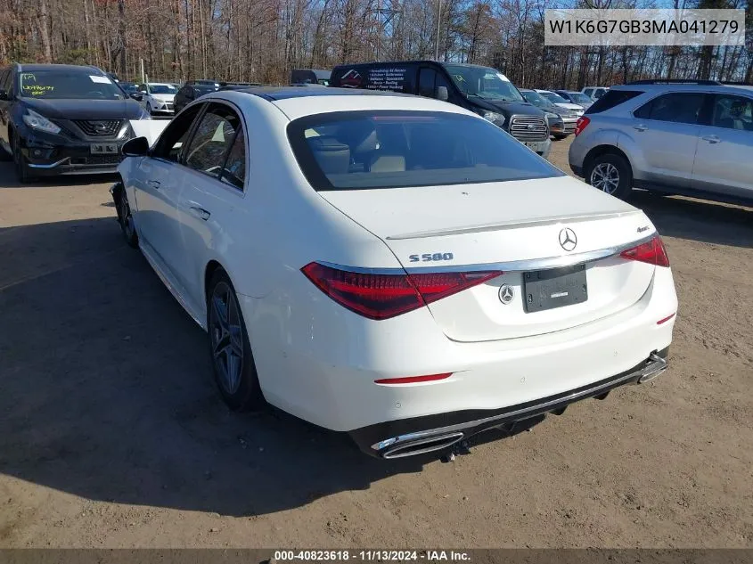 2021 Mercedes-Benz S 580 4Matic VIN: W1K6G7GB3MA041279 Lot: 40823618