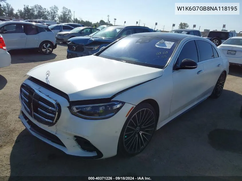 2022 Mercedes-Benz S 580 4Matic VIN: W1K6G7GB8NA118195 Lot: 40371226