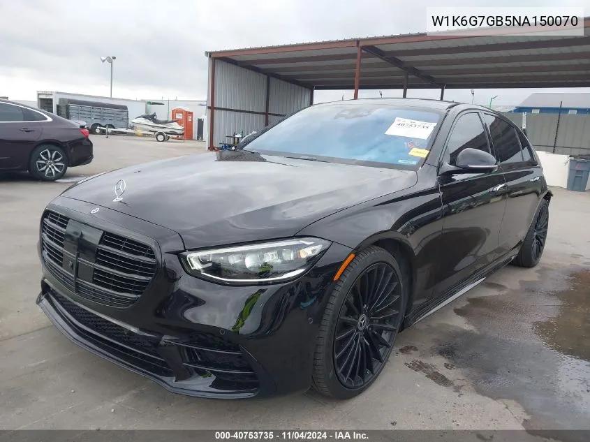 2022 Mercedes-Benz S 580 4Matic VIN: W1K6G7GB5NA150070 Lot: 40753735