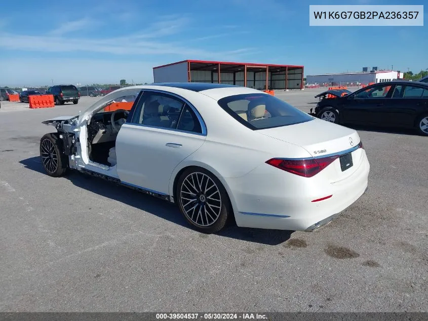 2023 Mercedes-Benz S 580 4Matic VIN: W1K6G7GB2PA236357 Lot: 39504537