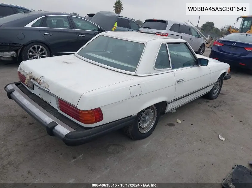 1982 Mercedes-Benz 380 Sl VIN: WDBBA45A5CB01643 Lot: 40635515