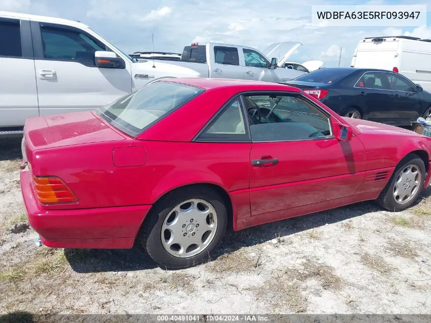 1994 Mercedes-Benz Sl 320 VIN: WDBFA63E5RF093947 Lot: 40491041