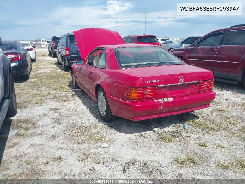 1994 Mercedes-Benz Sl 320 VIN: WDBFA63E5RF093947 Lot: 40491041