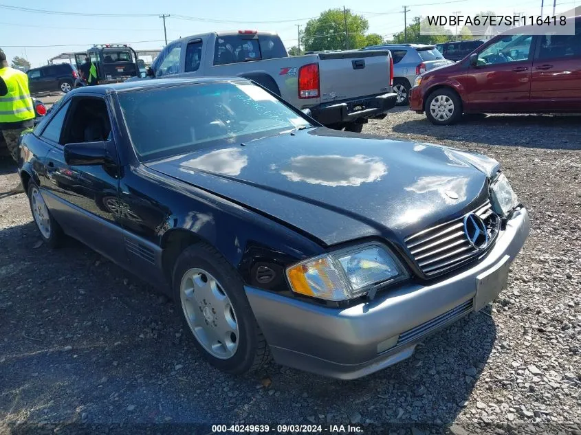 1995 Mercedes-Benz Sl 500 VIN: WDBFA67E7SF116418 Lot: 40249639