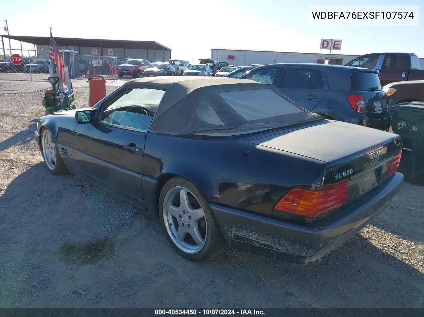 1995 Mercedes-Benz Sl 600 VIN: WDBFA76EXSF107574 Lot: 40534450