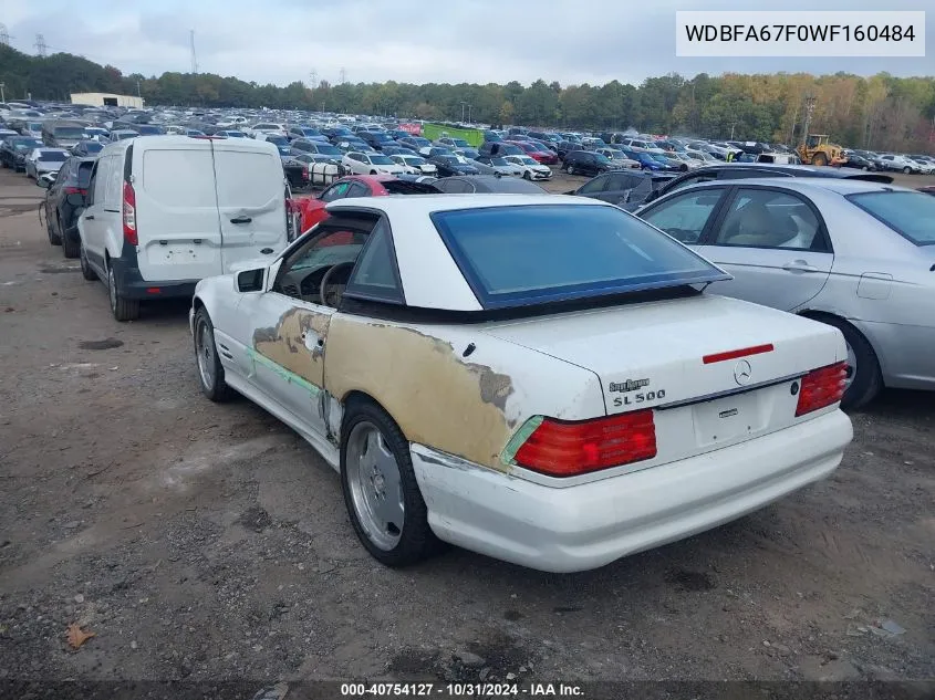 1998 Mercedes-Benz Sl 500 VIN: WDBFA67F0WF160484 Lot: 40754127