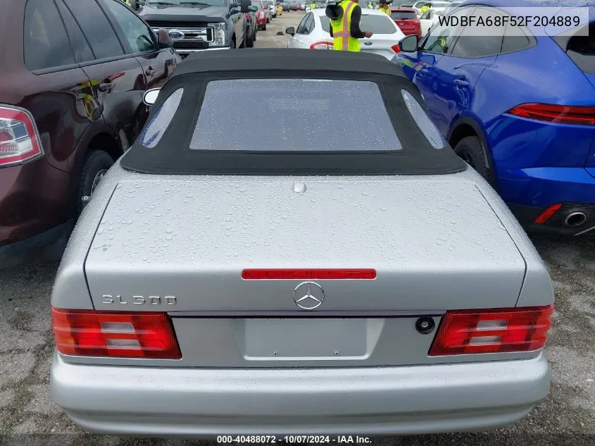 2002 Mercedes-Benz Sl 500 VIN: WDBFA68F52F204889 Lot: 40488072