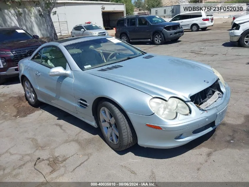 2003 Mercedes-Benz Sl 500 VIN: WDBSK75F23F052030 Lot: 40035810