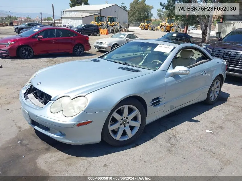 2003 Mercedes-Benz Sl 500 VIN: WDBSK75F23F052030 Lot: 40035810